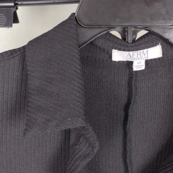 AFRM Black Short Sleeve Button Front Dress Size Small (4-6) NWT - Picture 15 of 15
